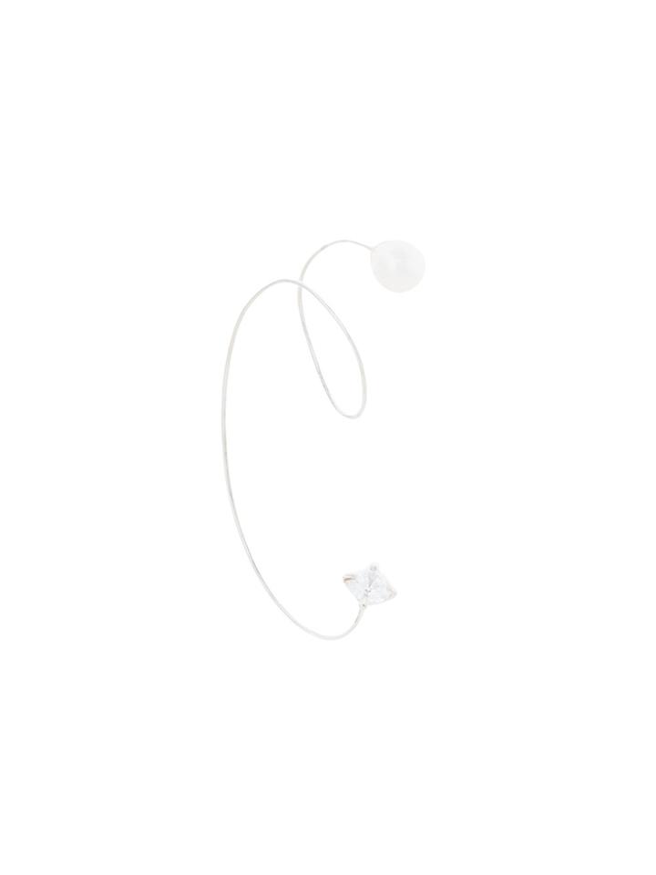 E.m. Twisted Pearl Earring - Metallic