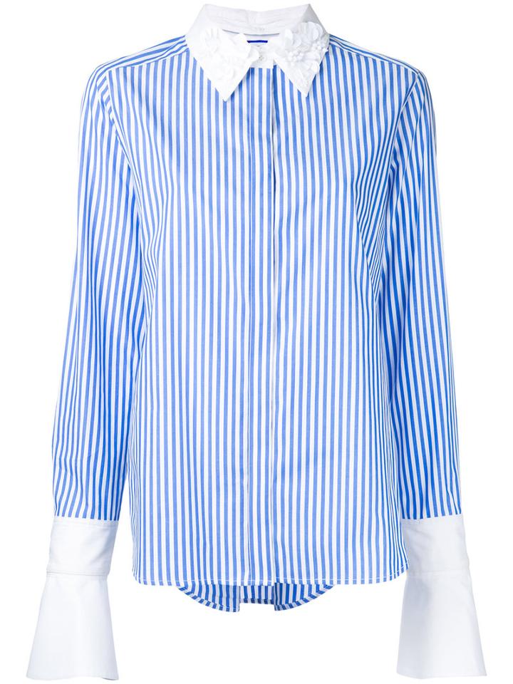 Muveil - Embellished Collar Shirt - Women - Cotton - 38, Blue, Cotton