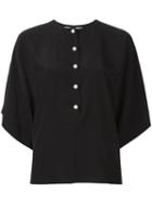 Givenchy Button Placket Blouse, Women's, Size: 36, Black, Silk
