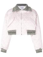 Walk Of Shame Cropped Quilted Jacket - Pink & Purple