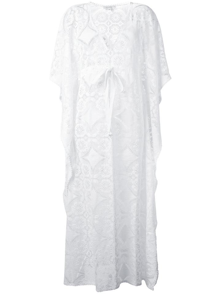 Celia Dragouni - Crochet Kaftan Dress - Women - Cotton - M, White, Cotton