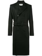 Saint Laurent - Double Breasted Overcoat - Men - Cotton/wool - 44, Black, Cotton/wool