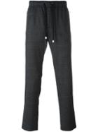 Dolce & Gabbana Prince Of Wales Check Trousers, Men's, Size: 48, Grey, Spandex/elastane/virgin Wool