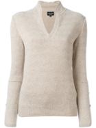 Giorgio Armani Split Cuff Detail Sweater, Women's, Size: 40, Nude/neutrals, Cashmere