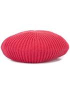 Moncler Ribbed Beret, Women's, Red, Cashmere/wool
