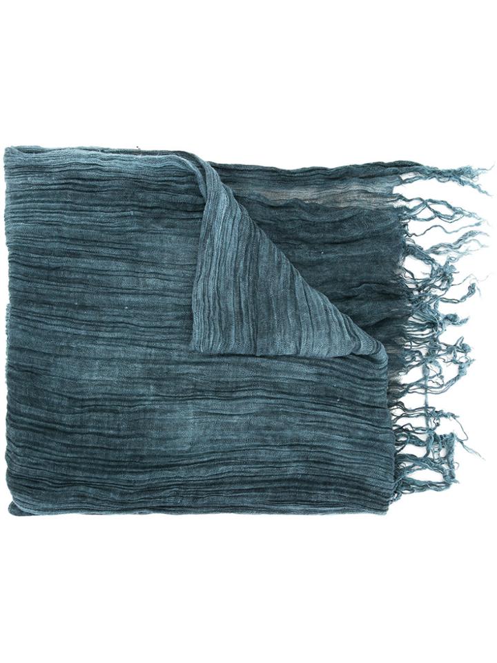 Greg Lauren Pleated Scarf - Blue