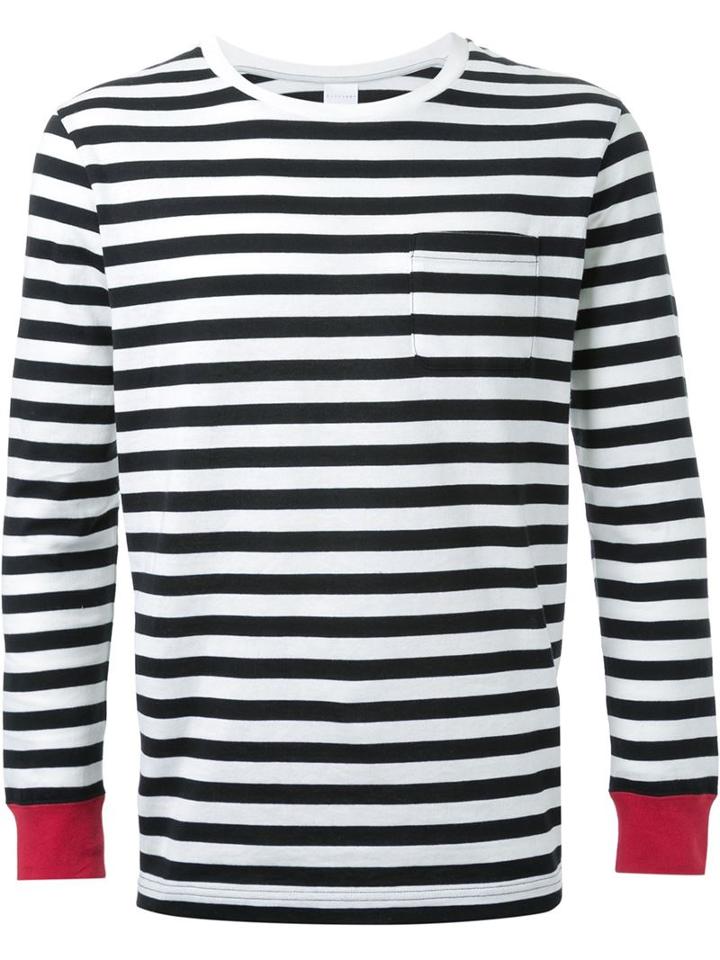 Cityshop Striped Longsleeved T-shirt, Men's, Size: L, Black, Cotton
