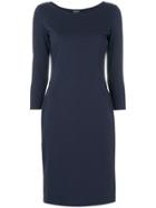 Giorgio Armani Geometric Insert Fitted Dress - Blue