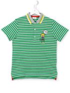 Fendi Kids Striped Polo Shirt, Boy's, Size: 14 Yrs, Green