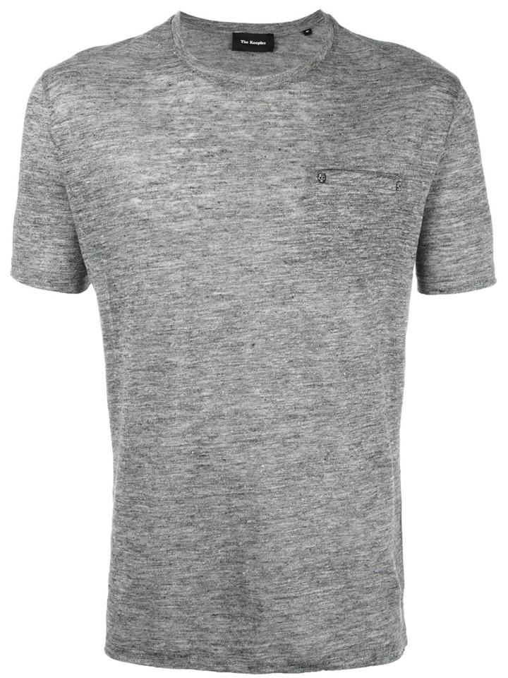 The Kooples Patch Pocket T-shirt, Men's, Size: Small, Grey, Linen/flax