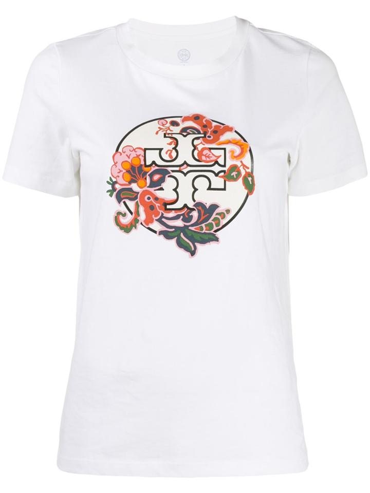 Tory Burch Logo Paisley Print T-shirt - White