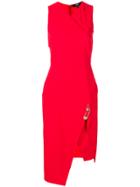 Versus Sleeveless Fitted Wrap Dress - Red
