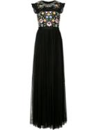 Needle & Thread Floral Embroidered Shift Dress, Women's, Size: 0, Black, Nylon/polyester
