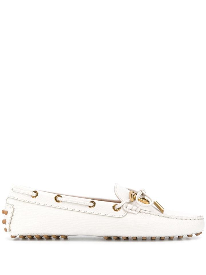 Tod's Logo Plaque Loafers - White
