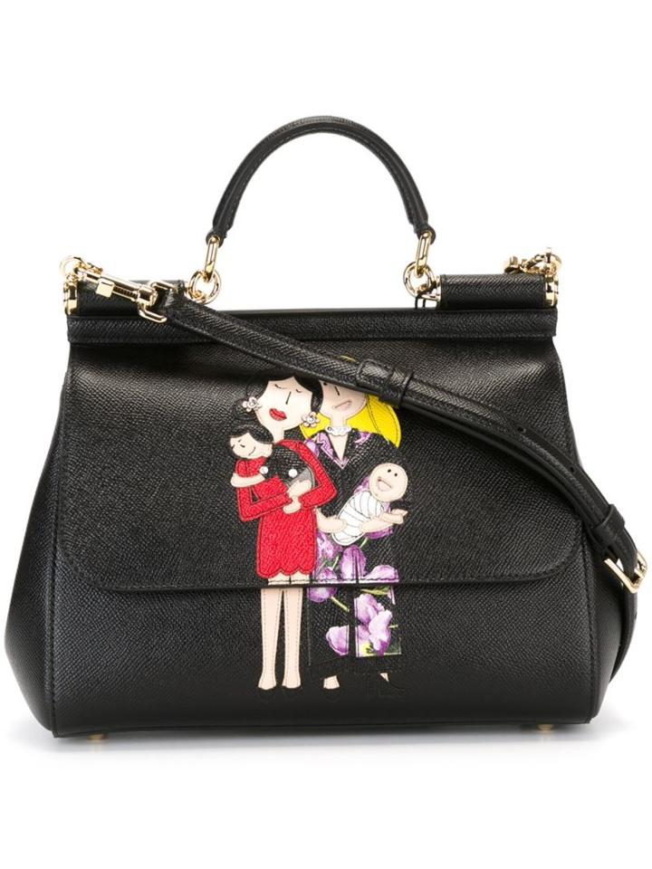 Dolce & Gabbana Family Patch 'sicily' Tote, Women's, Black