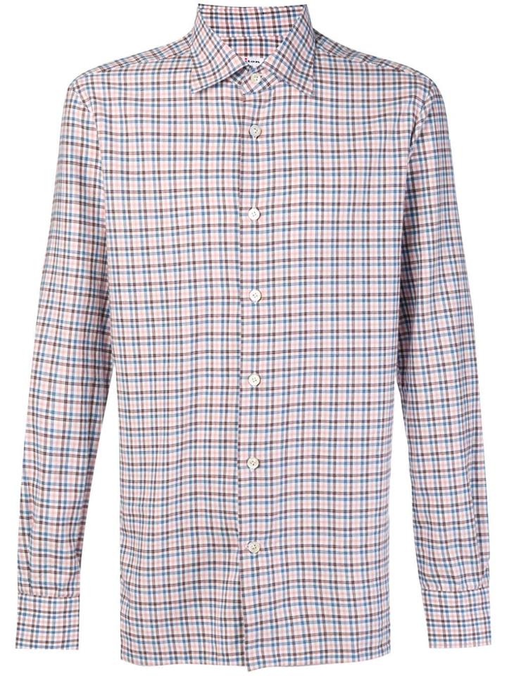 Kiton Checked Shirt - Pink & Purple