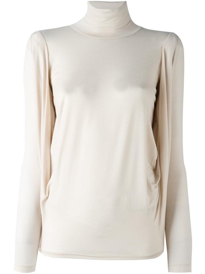 Plein Sud Drape Sleeve Jumper, Women's, Size: 38, Nude/neutrals, Spandex/elastane/virgin Wool