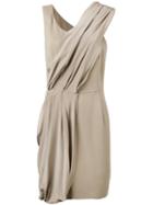 Diagonal Drape Dress - Women - Silk/spandex/elastane/viscose - 48, Nude/neutrals, Silk/spandex/elastane/viscose, D.exterior