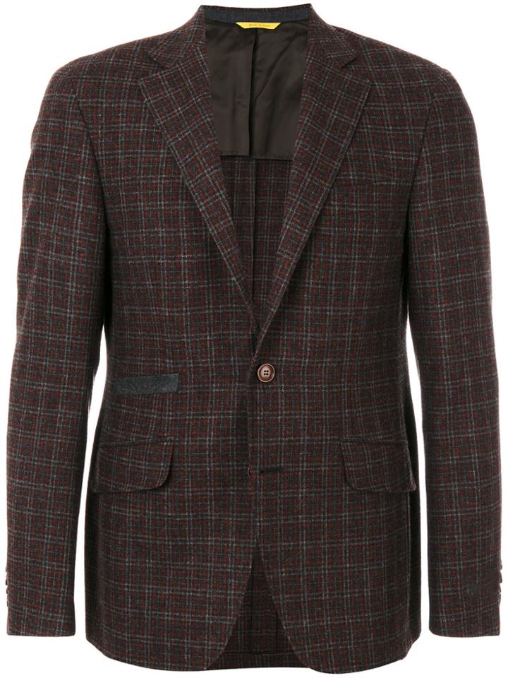 Canali Checked Blazer - Brown