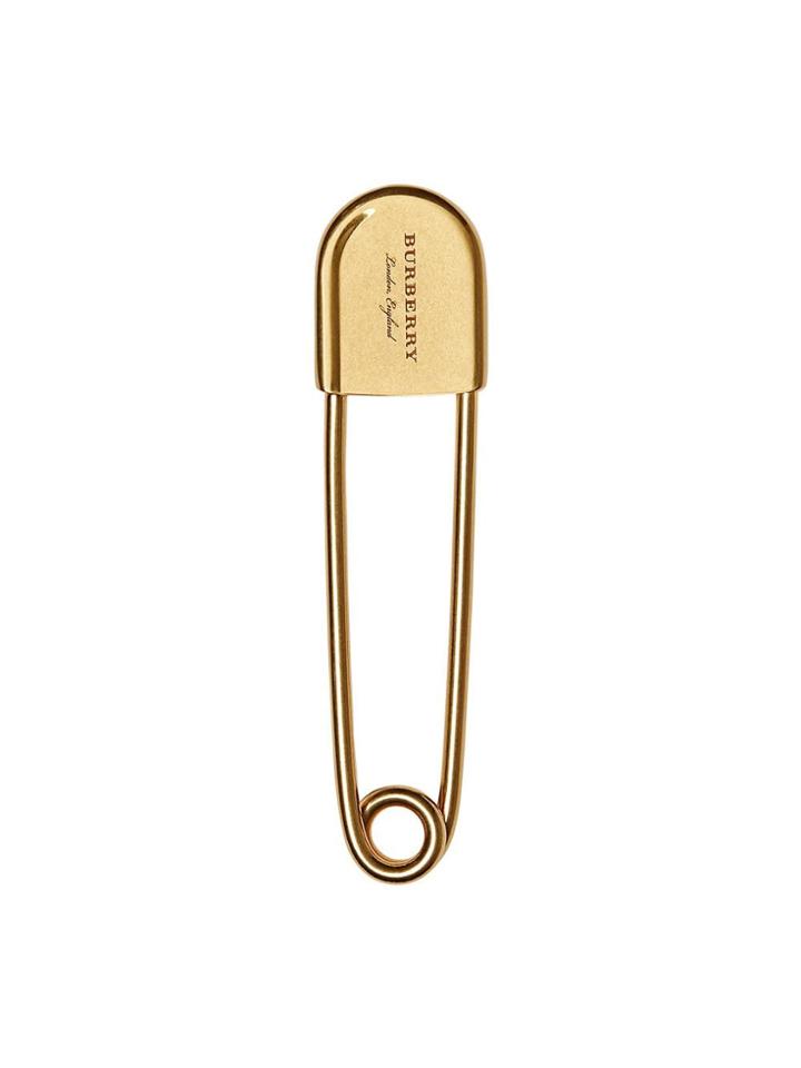Burberry Brass Oversized Kilt Pin - Metallic