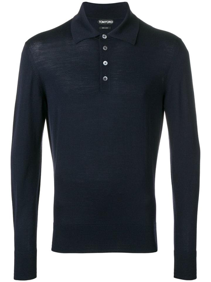 Tom Ford Long-sleeved Polo Shirt - Blue