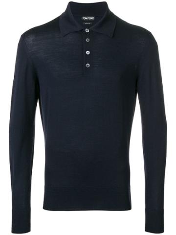 Tom Ford Long-sleeved Polo Shirt - Blue