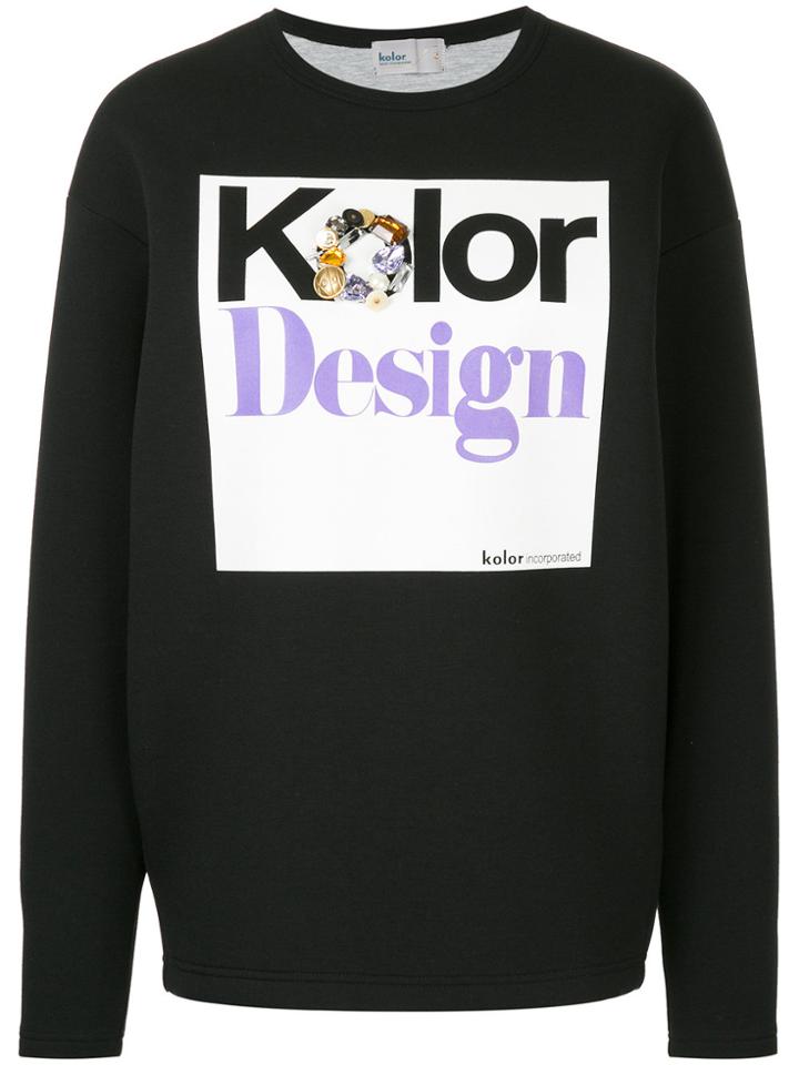 Kolor Embellished Print Sweatshirt - White