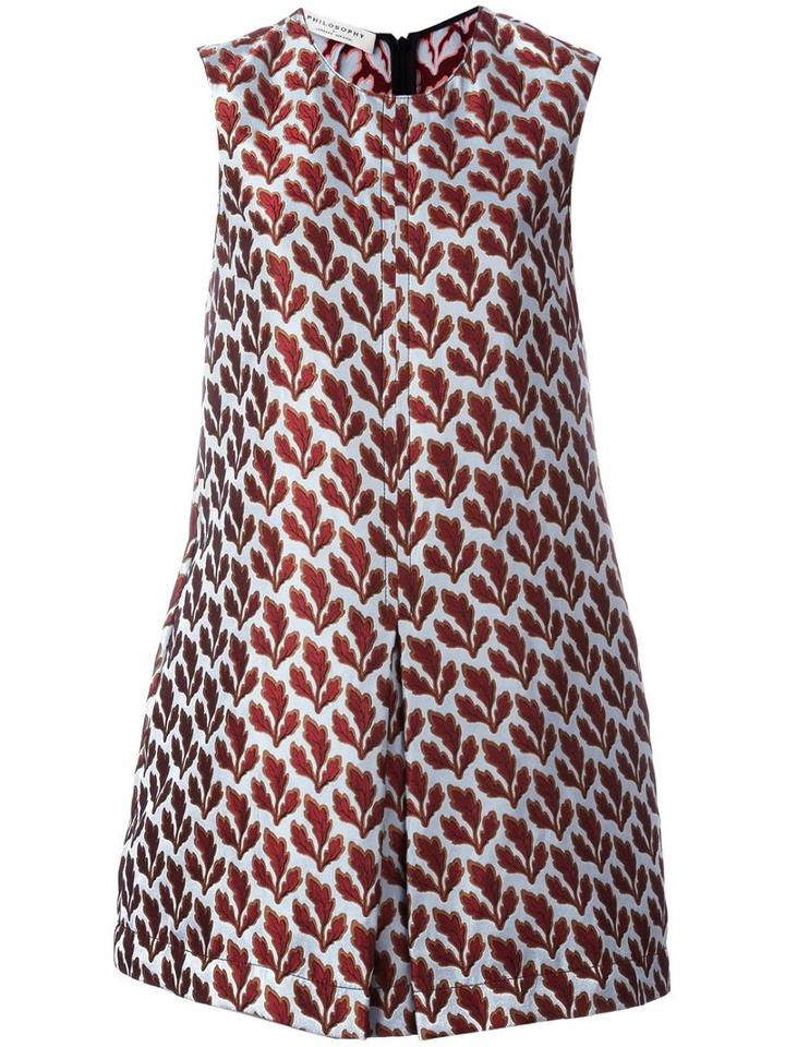 Philosophy Di Lorenzo Serafini Leaves Jacquard Flared Dress, Women's, Size: 44, Polyester