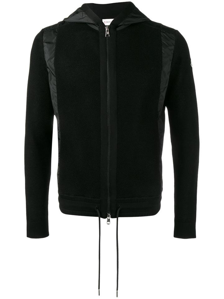 Moncler Hooded Cardigan Jacket, Men's, Size: Medium, Black, Cotton/polyamide