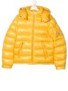 Moncler Kids Teen Hooded Padded Jacket - Yellow & Orange