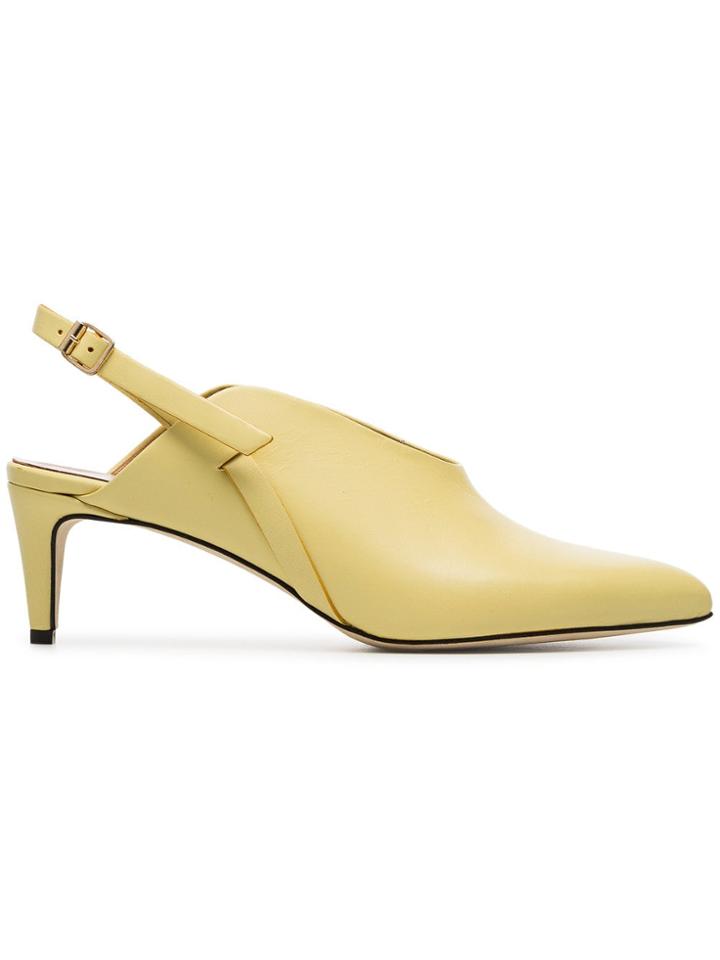 Atp Atelier Abra 55 Leather Slingbacks - Yellow