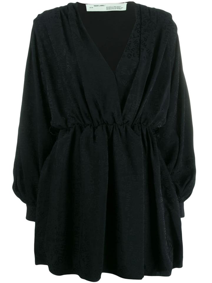Off-white Jacquard Logo Dress - Black