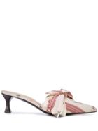 Brock Collection Floral Striped Mules - White
