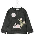 Stella Mccartney Kids - Valeria Swan Appliqué Jumper - Kids - Cotton/polyester - 2 Yrs, Black