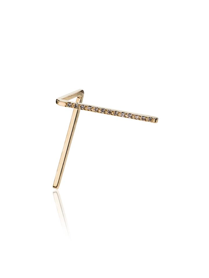 Shihara 18k Yellow Gold Diamond Post Earring - Metallic