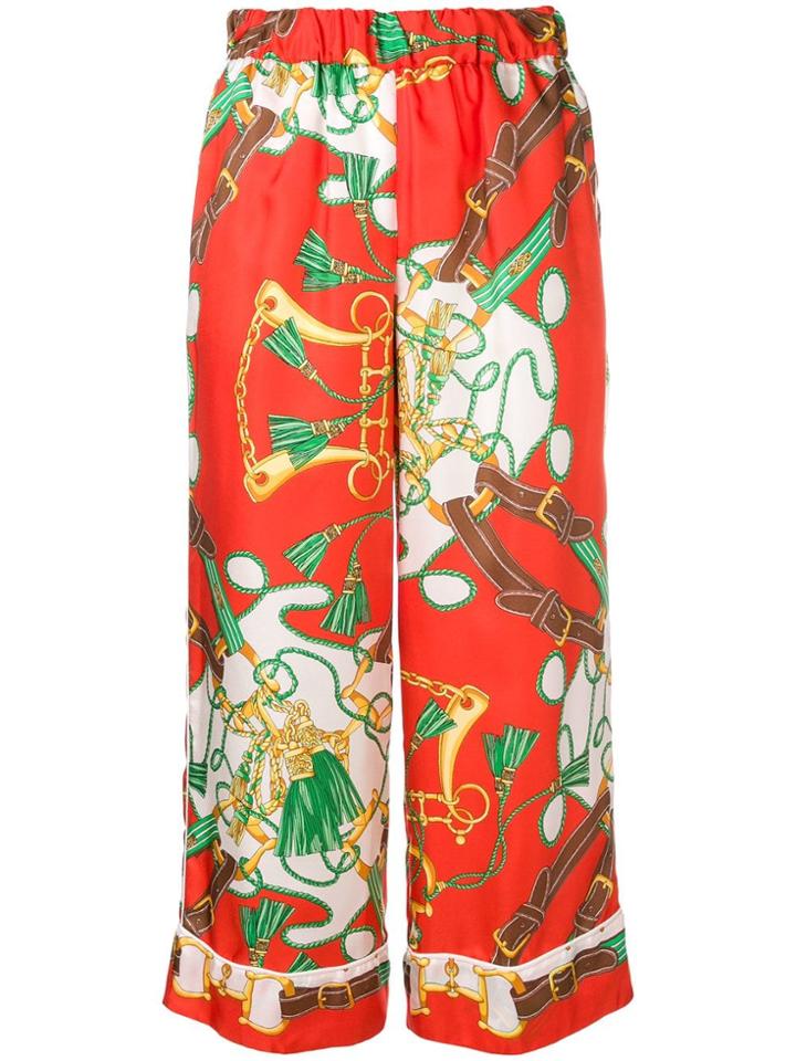 P.a.r.o.s.h. Printed Cropped Trousers - Orange