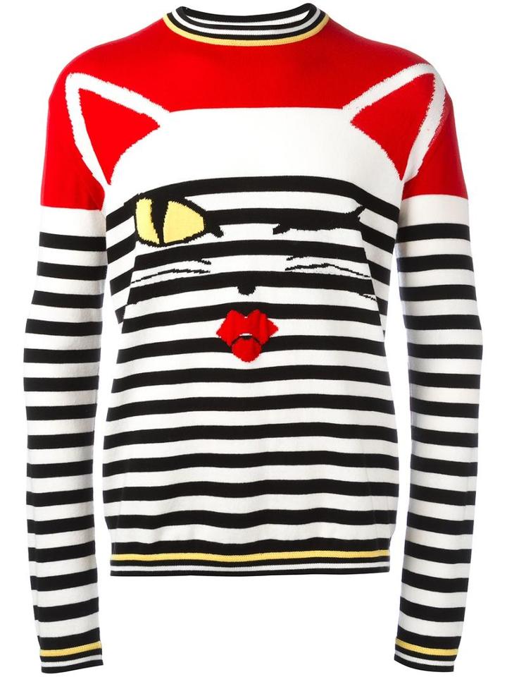 Ermanno Scervino 'cat Wink' Striped Jumper, Men's, Size: 48, Red, Cotton