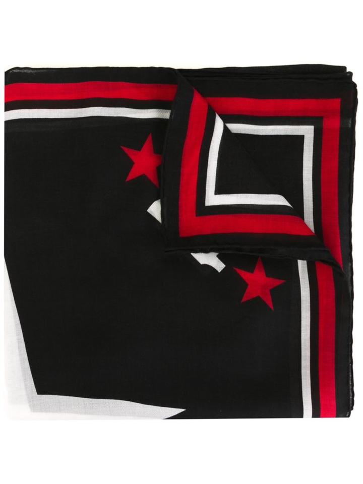 Givenchy Star Print Scarf, Women's, Black, Modal/cashmere