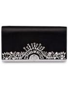 Prada Satin Clutch With Crystals - Black