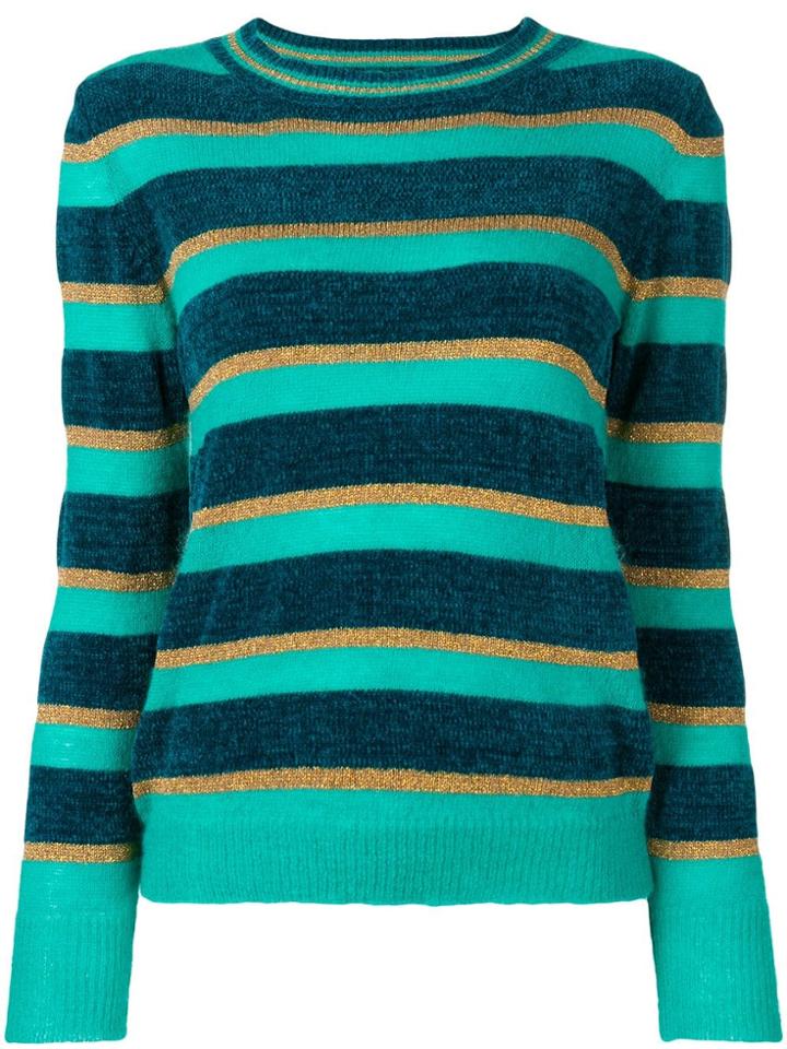 Twin-set Striped Round Neck Jumper - Green