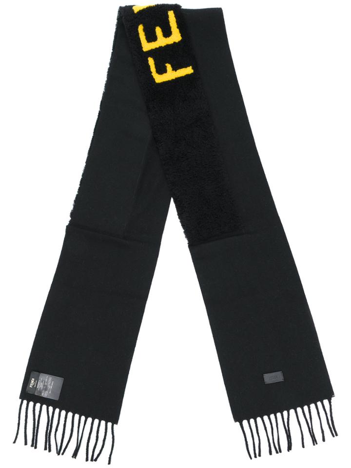 Fendi Fendi Embroidered Scarf - Black