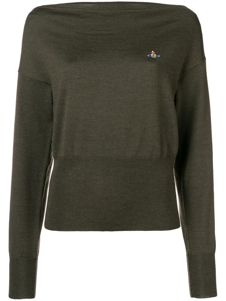 Vivienne Westwood Slash Neck Sweater - Green