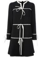 Rossella Jardini Bow Detail Dress, Women's, Size: 42, Black, Triacetate/polyester/silk/spandex/elastane