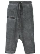 Lost & Found Rooms Zipped Shorts, Men's, Size: Xs, Grey, Cotton/spandex/elastane