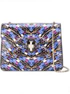 Bulgari Snake Motif Crossbody Bag, Women's, Blue, Calf Leather/brass