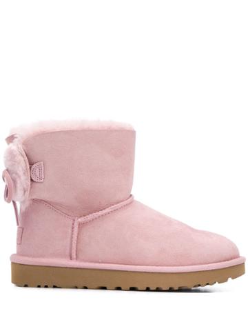 Ugg Australia Sheepskin Flat Ankle Boots - Pink