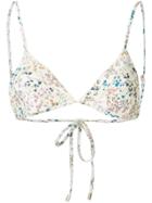 Peony String Tri Wild Flowers Bikini Top - Nude & Neutrals