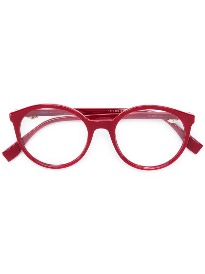 Fendi Eyewear Round Glasses - Red