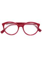 Fendi Eyewear Round Glasses - Red