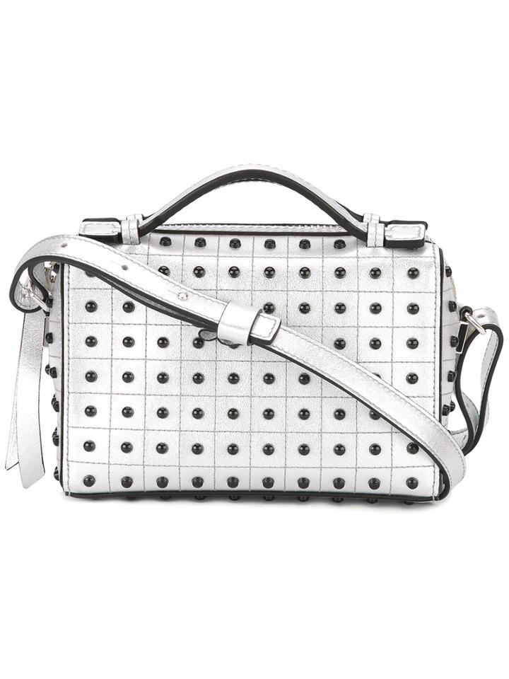 Tod's - Studded Shoulder Bag - Women - Calf Leather - One Size, Grey, Calf Leather